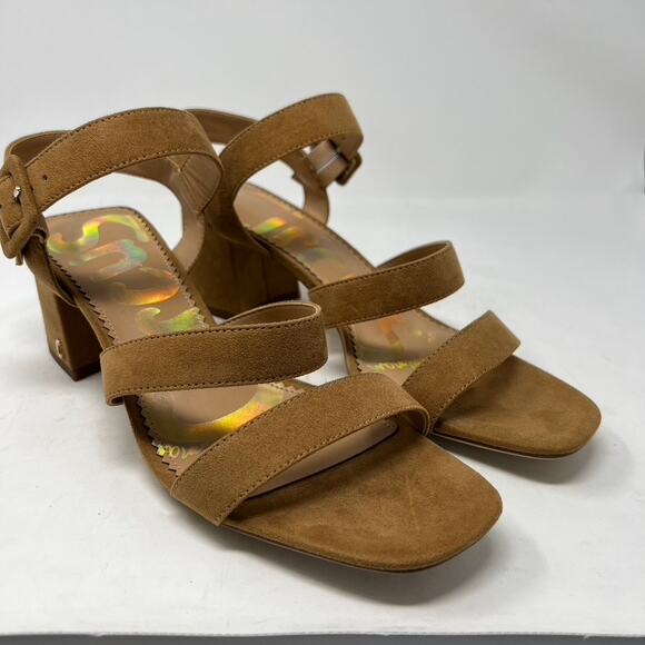 Circus by Sam Edelman Fisher Sandal Open Toe Strappy Faux Suede Heels 10M - Picture 4 of 12
